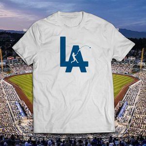 LA Baseball Homerun Dodgers Blue Tee